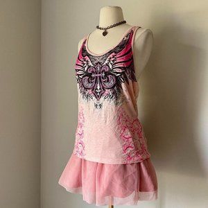 Y2K Pink Grunge Tank Top